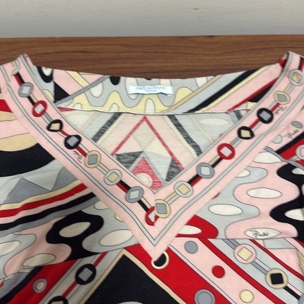 Emilio Pucci Multicolor Geometric Long Sleeve Top - Picture 5 of 9